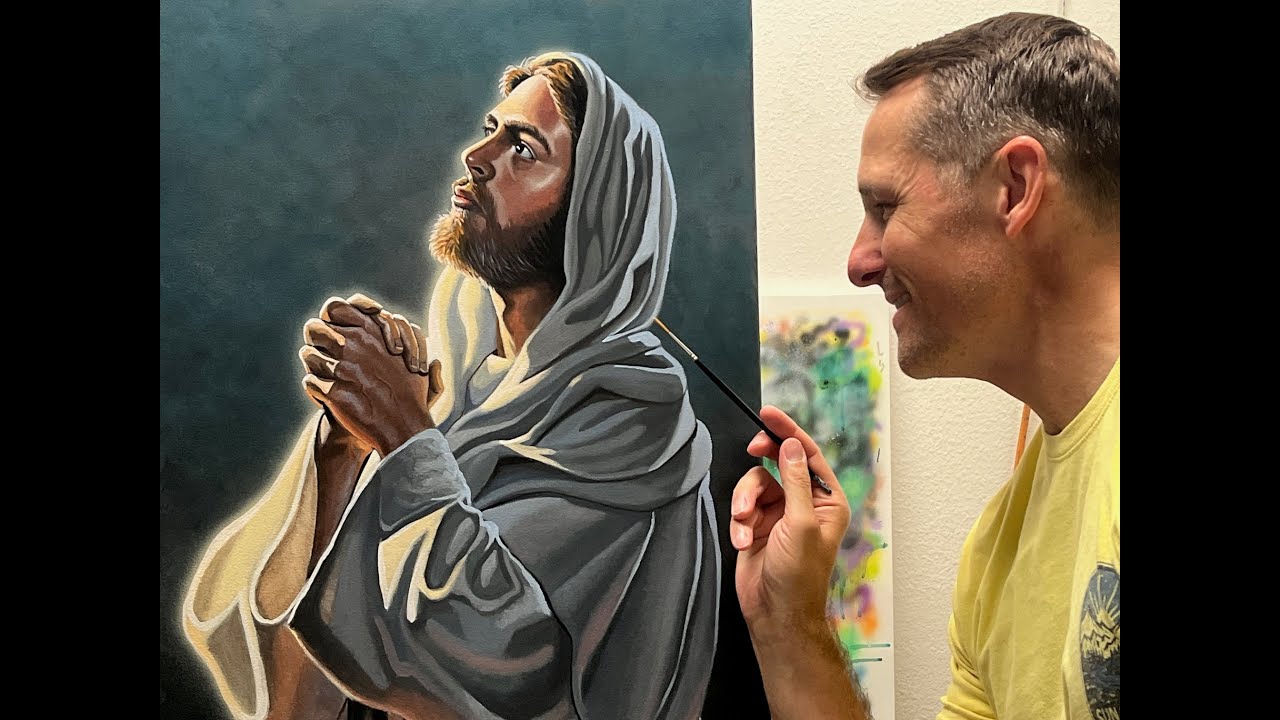 #140 Jesus Praying | Oil & Acrylic Painting Tutorial | Marc Harvill Art