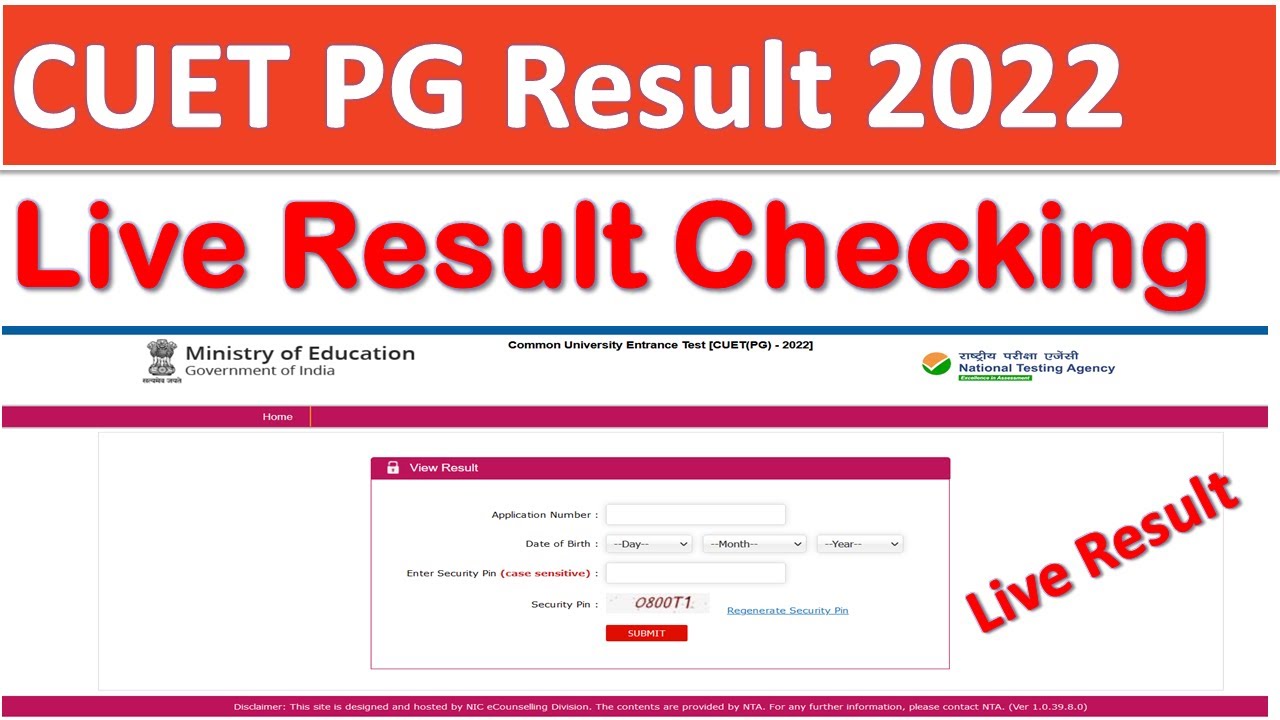 CUET PG Result 2022  NTA CUET PG Result 2022 CUET PG Result