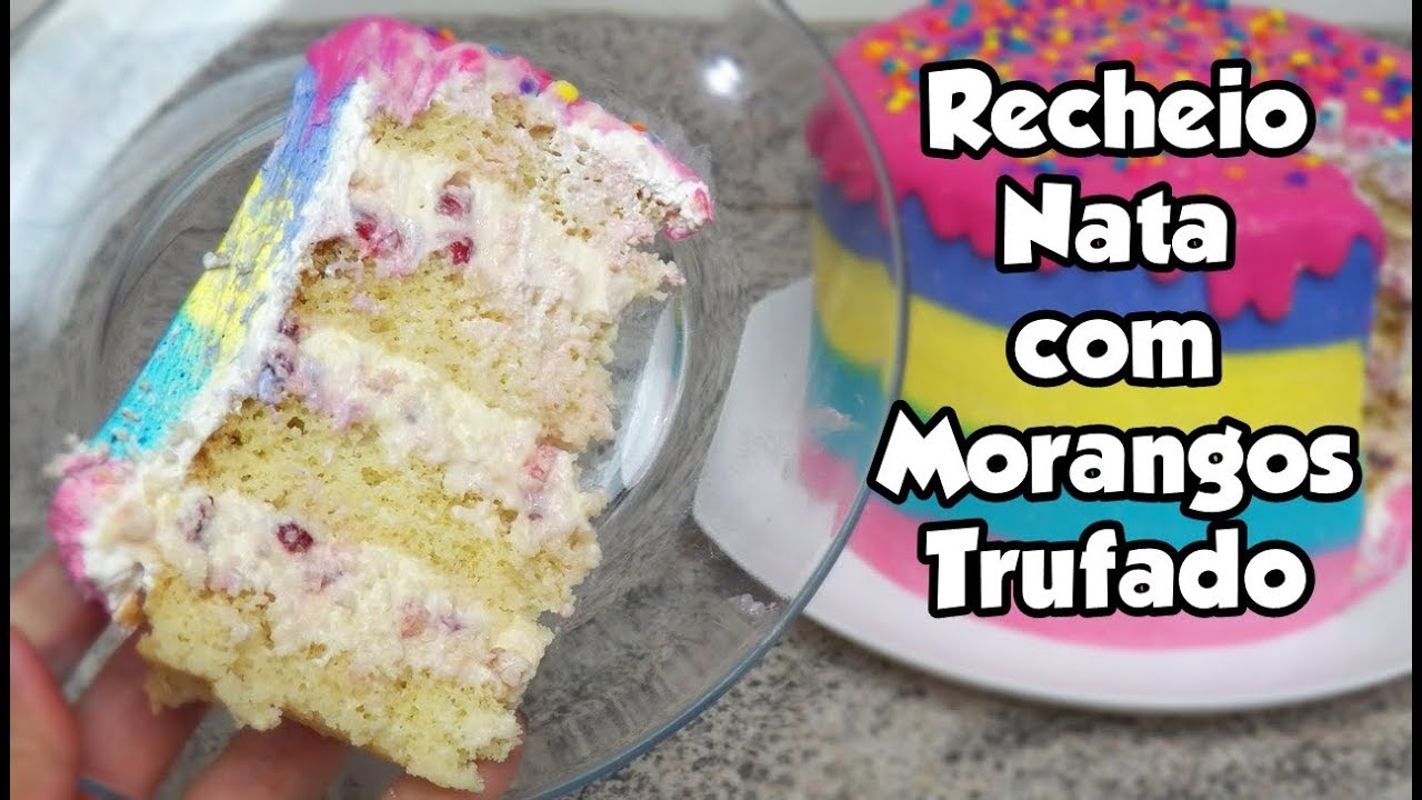 RECHEIO NATA COM MORANGOS TRUFADO - Bru na Cozinha