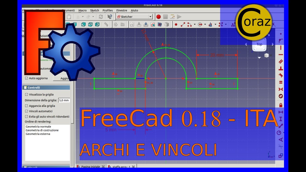 FreeCad 0.18 ITA - Tutorial #23 – Archi e vincoli