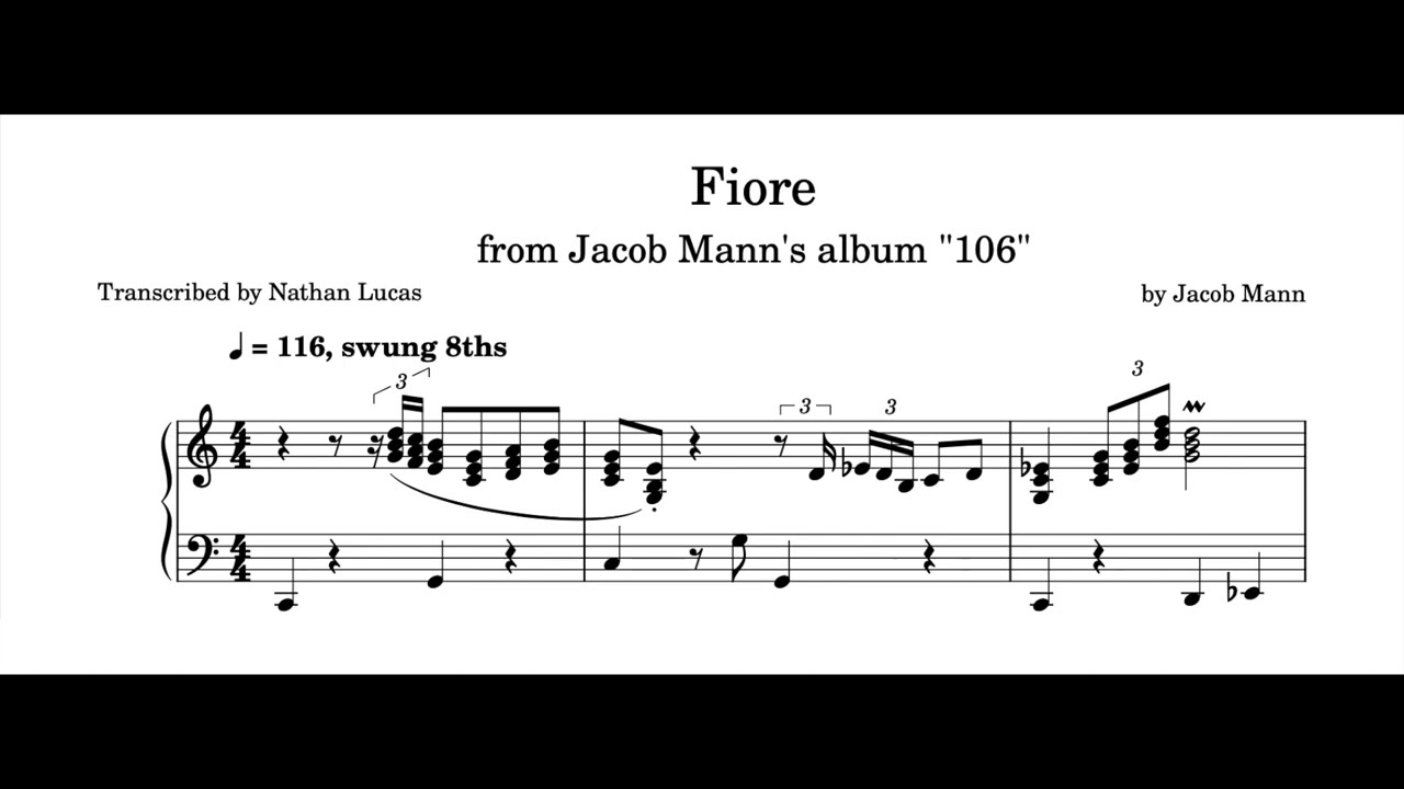 Fiore - Jacob Mann (Transcription)