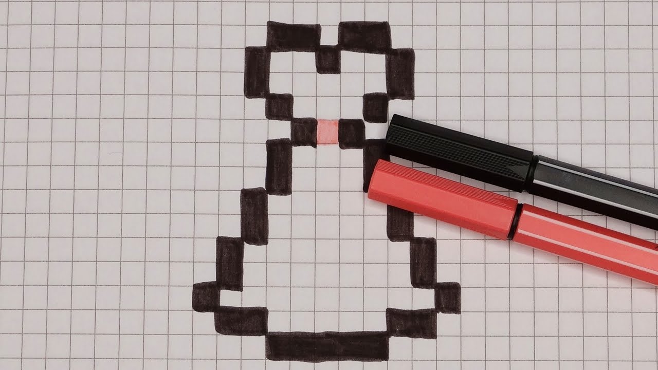 DIY Handmade Drawing Pixel Art | How to draw a cute Princess Wedding Dress | Draw with Me