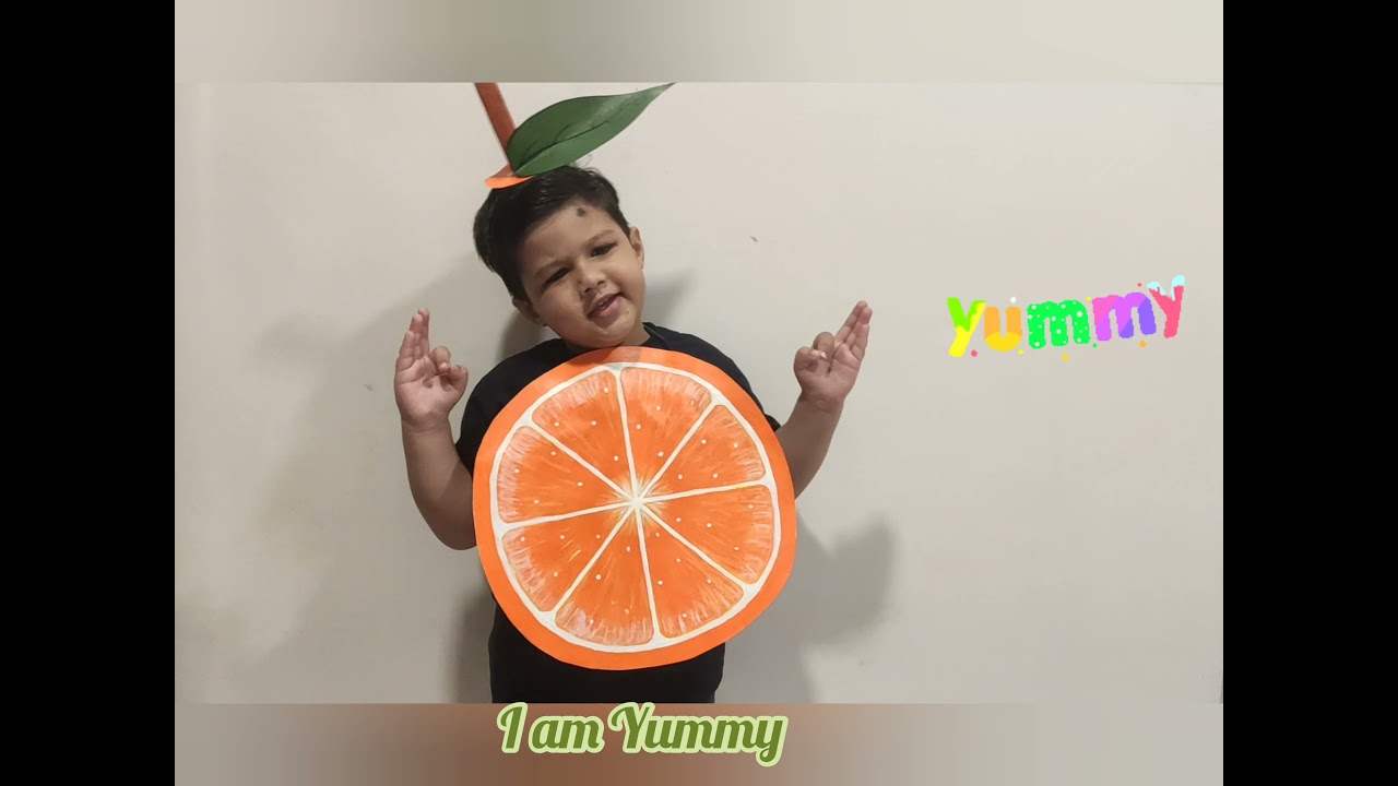 Fruit party | fancy dress as Orange fruit|kids activity|preschoolers|how to dress up as orange fruit