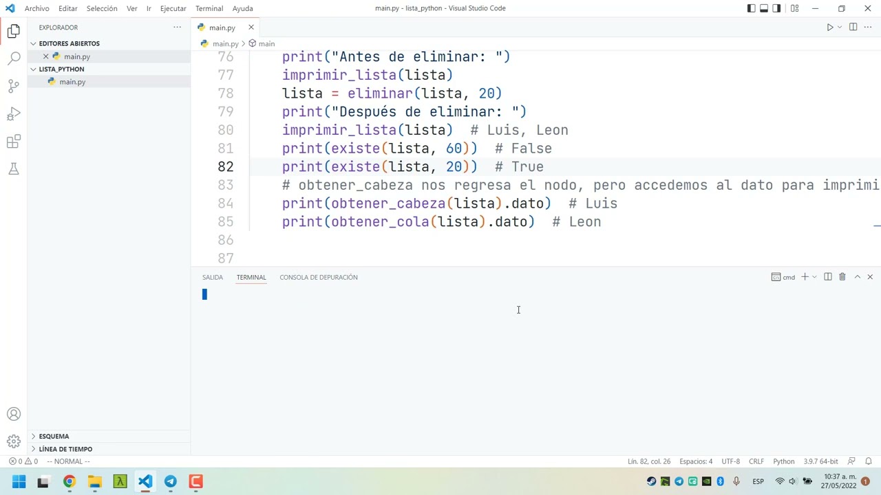 Lista enlazada en Python - Estructura de datos