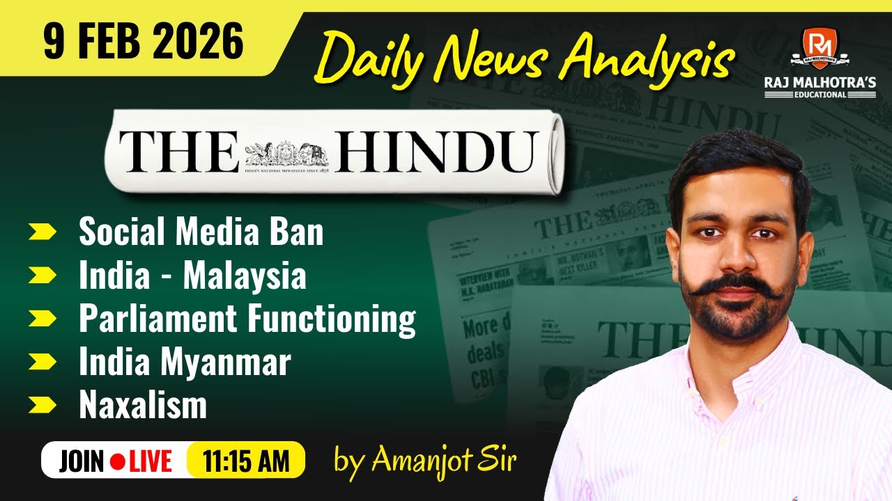 The Hindu Newspaper Analysis | 9 Feb 2026 | UPSC CSE |