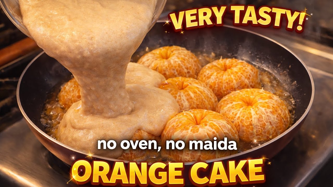 No oven No maida, Tasty orange Cake 🍊🍰 | BB Creativity | orange cake
