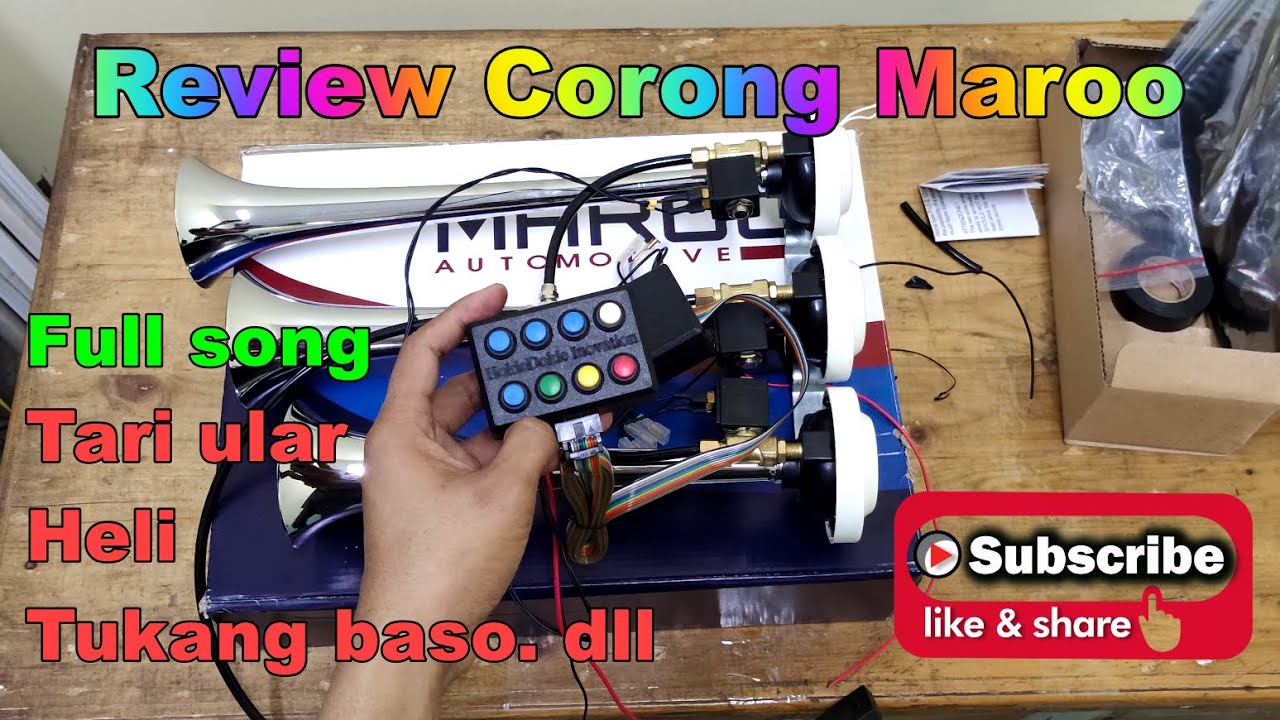 Review Klakson corong angin maroo 3 corong, dan pasang modul telolet 8 tombol hokiedokie