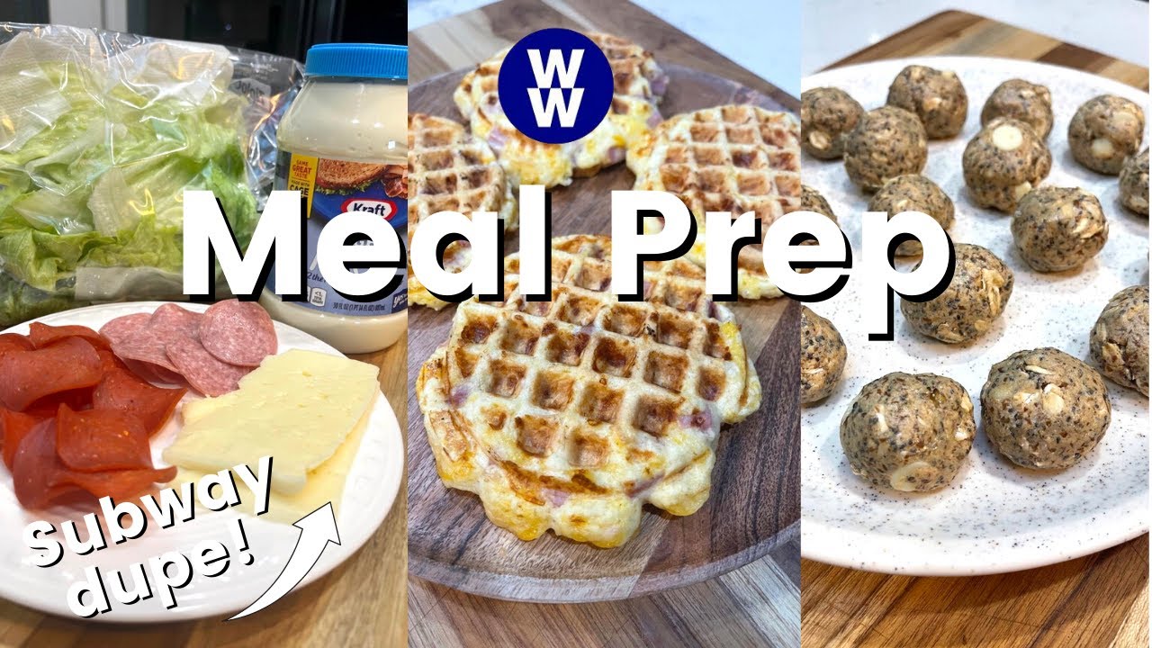 WW MEAL PREP FOR WEIGHT LOSS - COPYCAT SUBWAY - HAM & CHEESE CHAFFLES & PROTEIN BITES!