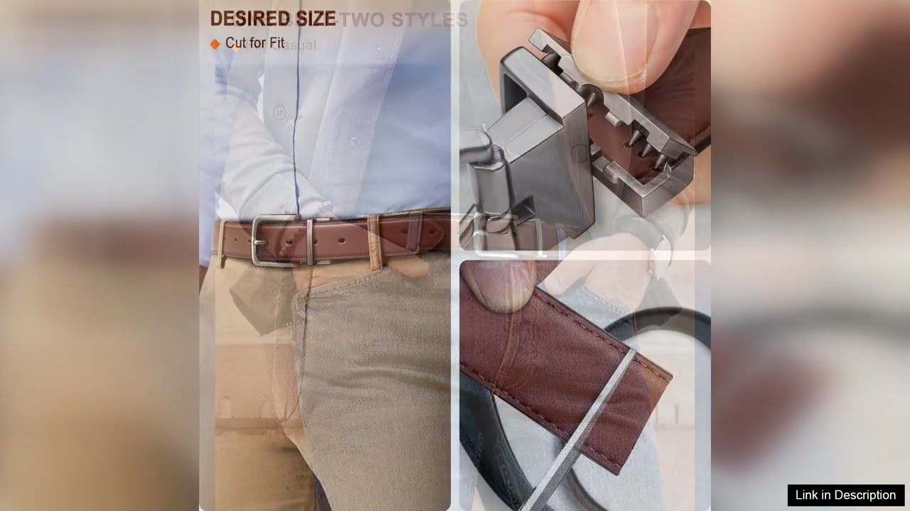 BULLIANT Men's Belt Reversible Belt Adjustable For Gift Men 1.25 Cut For Fit 2 Sides