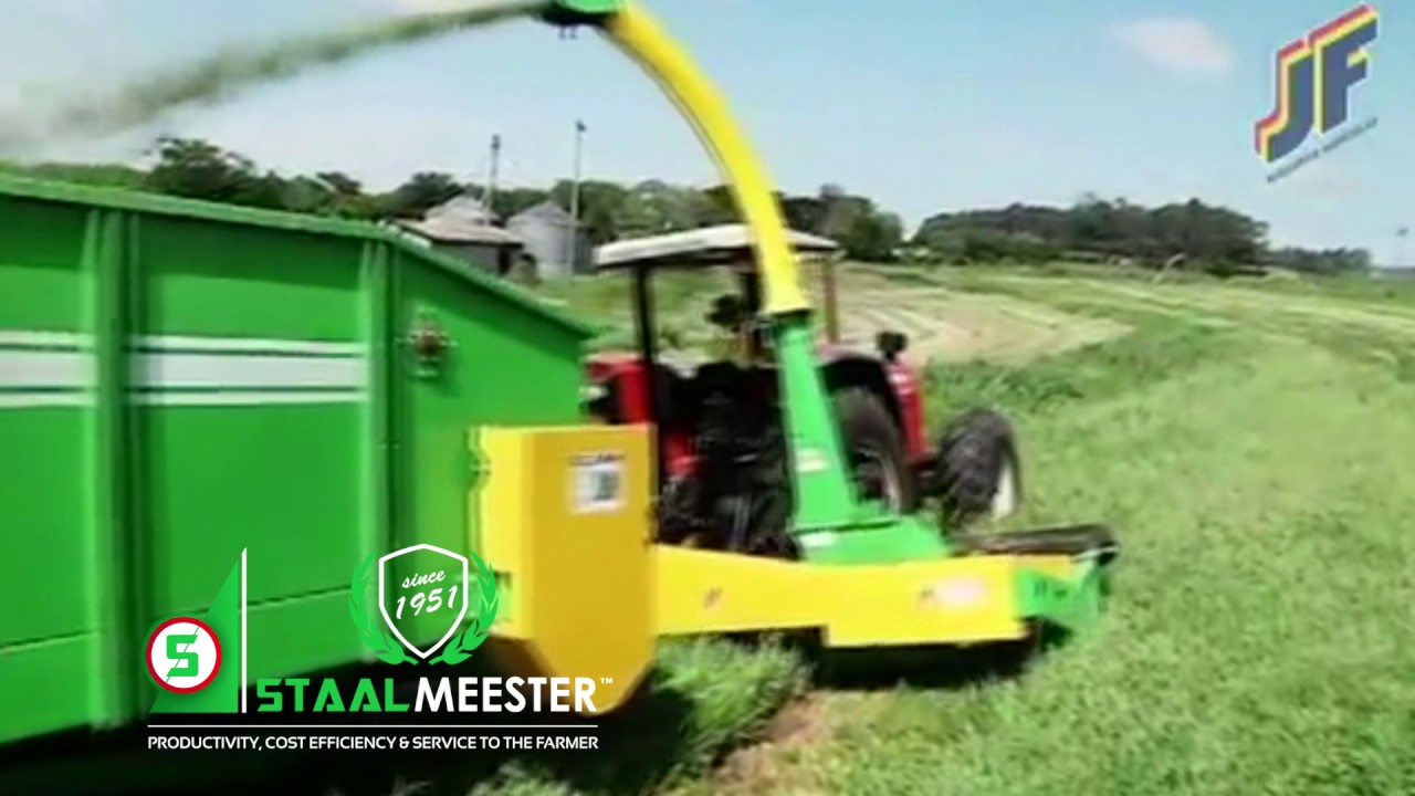 JF C-120 Single row forage harvester with JF 1300 mower head demo video