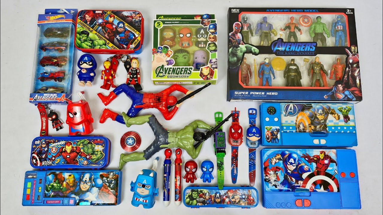 AVENGERS Toys Collection🤩Geometry, Watch, Spinner, Action figure, Sharpener, Keychain, Soldier toy
