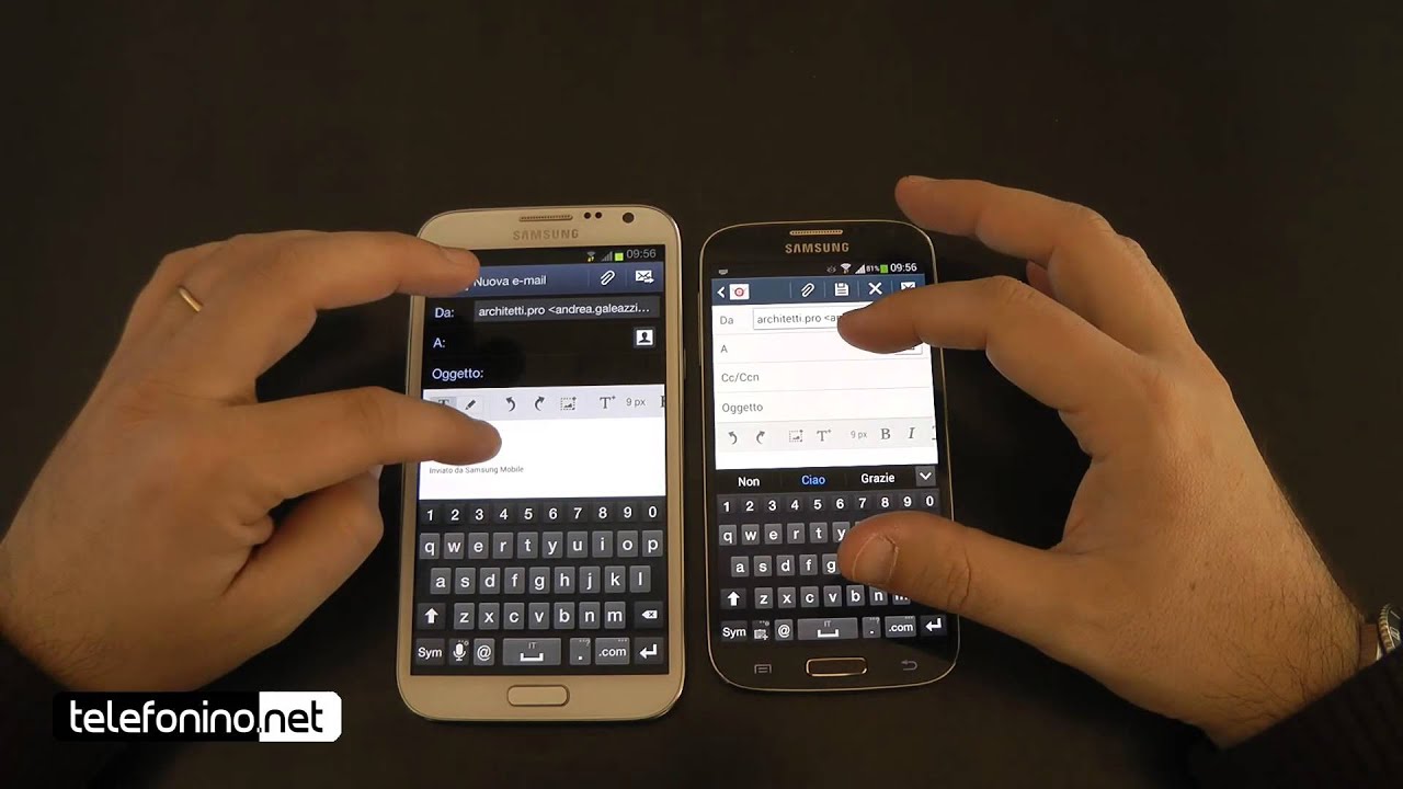 Samsung Galaxy S4 vs. Galaxy Note 2 da Telefonino.net