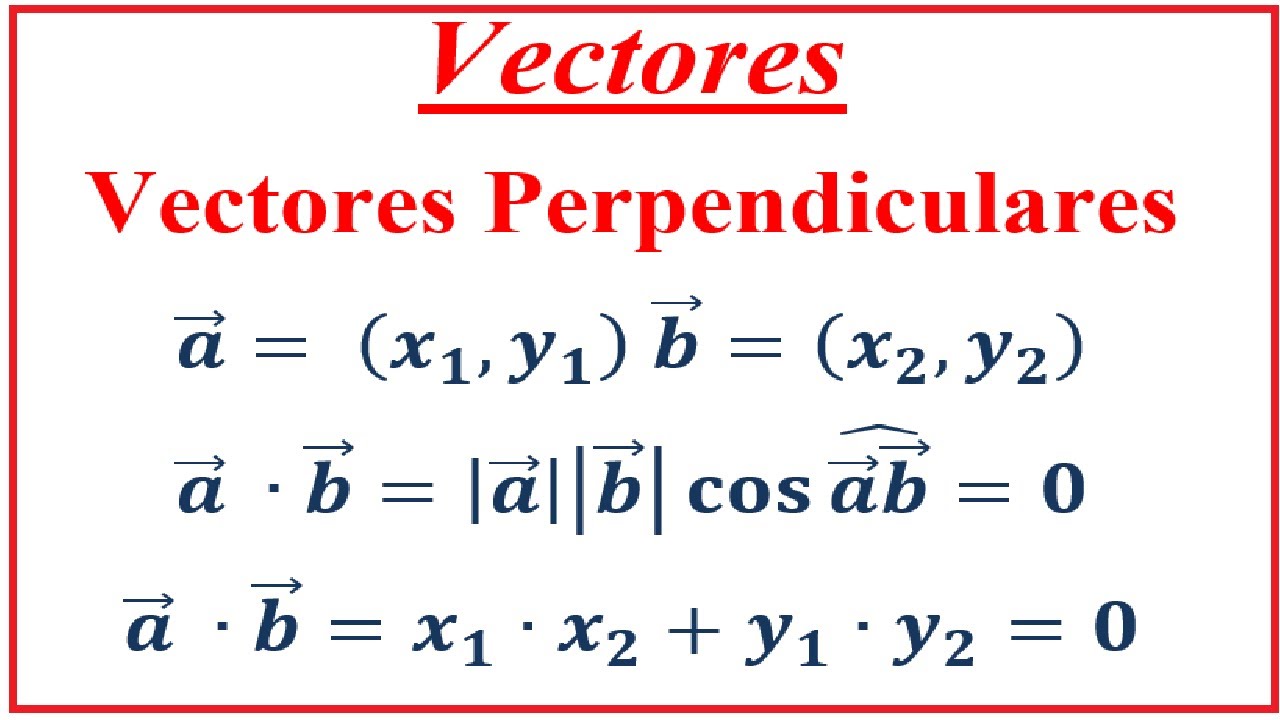 Vectores - VECTORES PERPENDICULARES - Producto Escalar