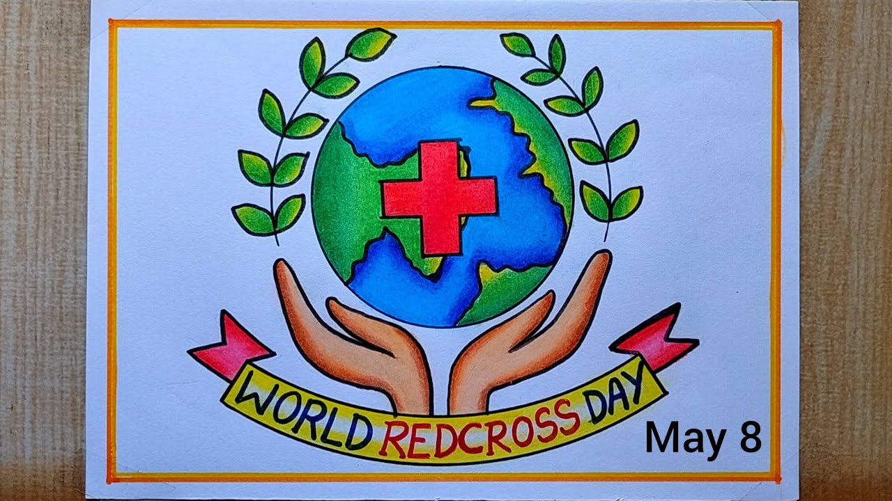 World Red Cross Day Poster Drawing easy,May 8 | Red cross Day special drawing with steps