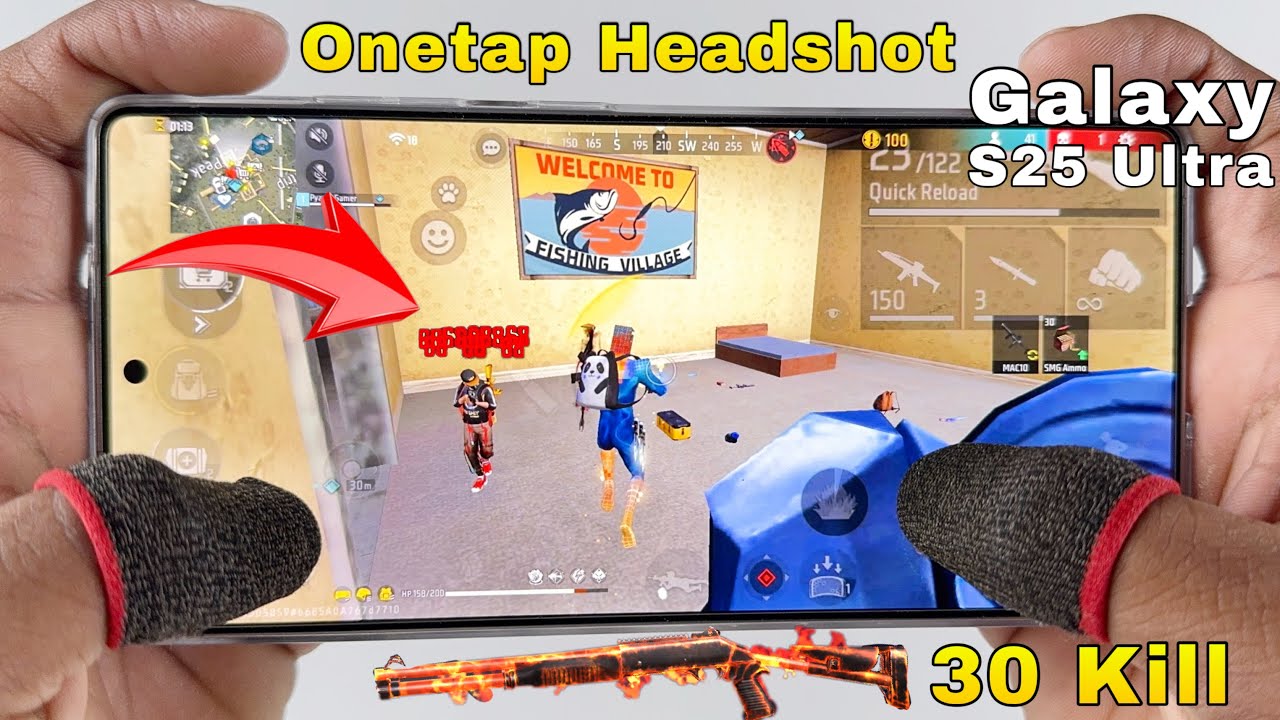 Samsung Galaxy S25 Ultra free fire solo vs squad gameplay with full 2 finger handcam