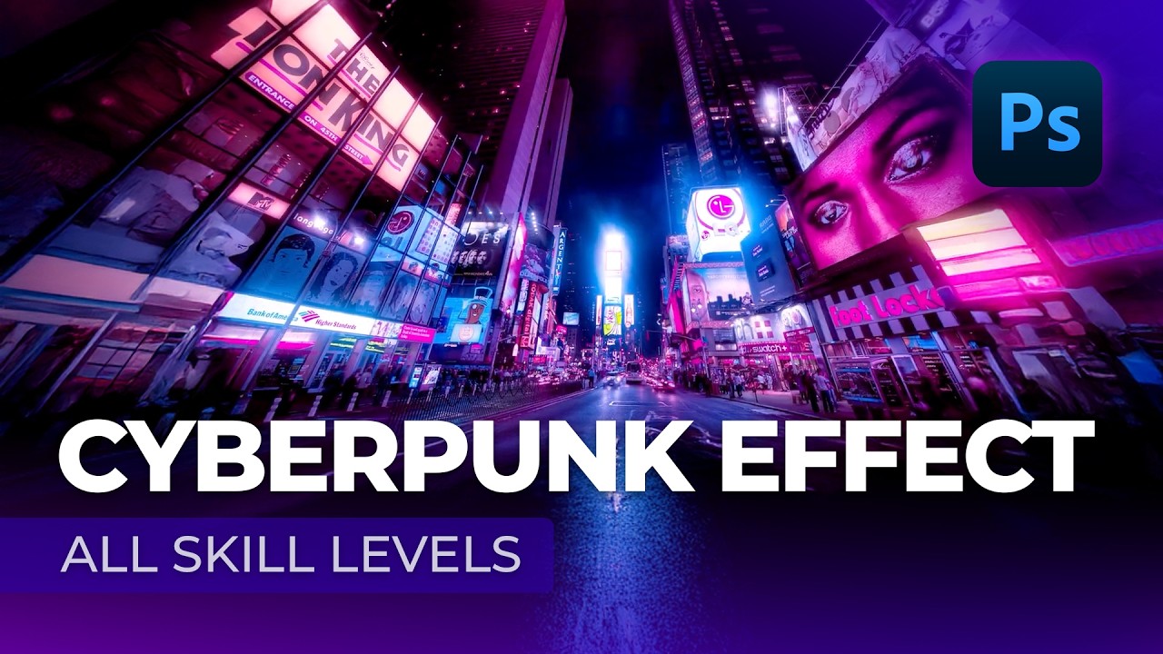 Photoshop: Quickest Way to Create a Retro, CYBERPUNK Photo Effect
