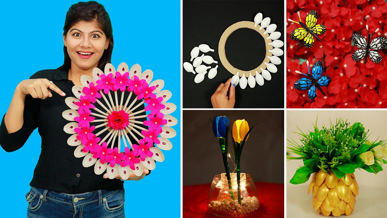 Beautiful DIY Home Decor Hacks and Ideas with Plastic Spoons | Plastic Spoon Craft for Decoration