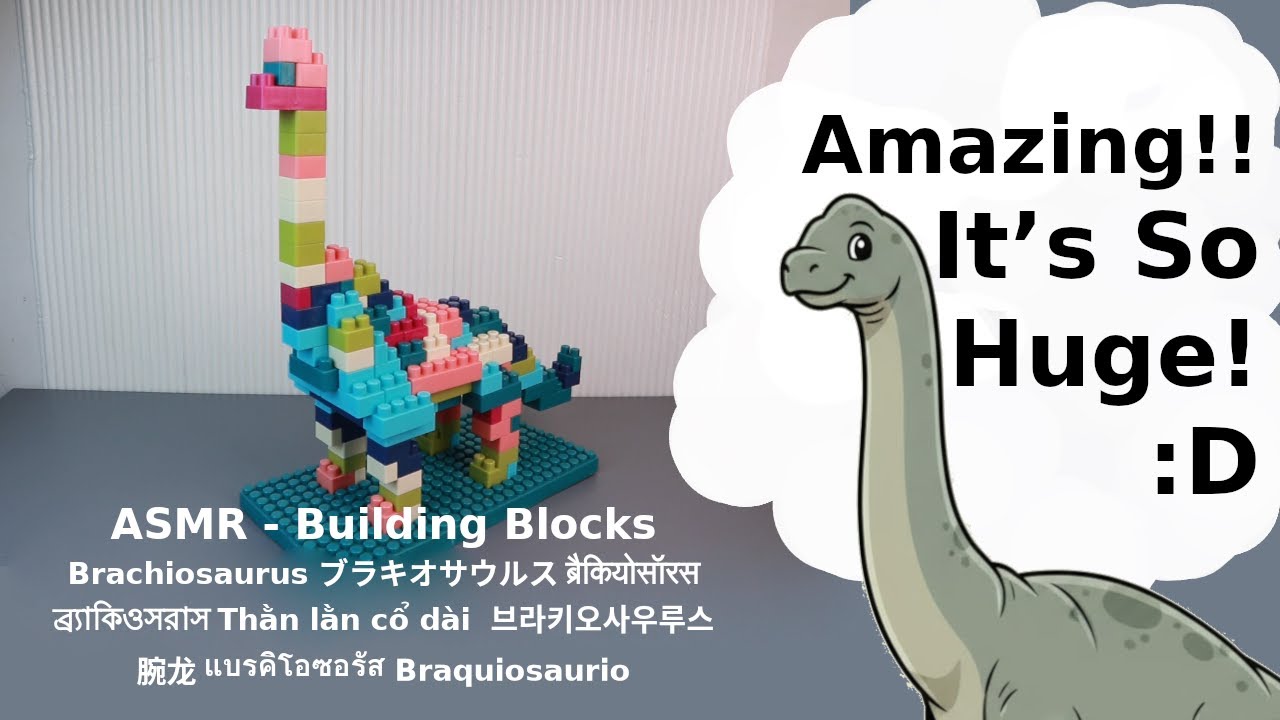 Wow, I Finally Built This Giant Dino! | ASMR Building Brachiosaurus – Satisfying Block Art
