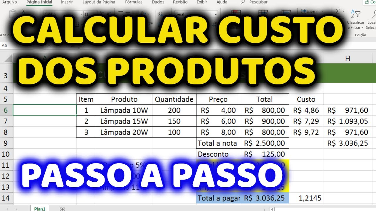 Como Calcular Custo dos Produtos no Excel - Baixe a Planilha