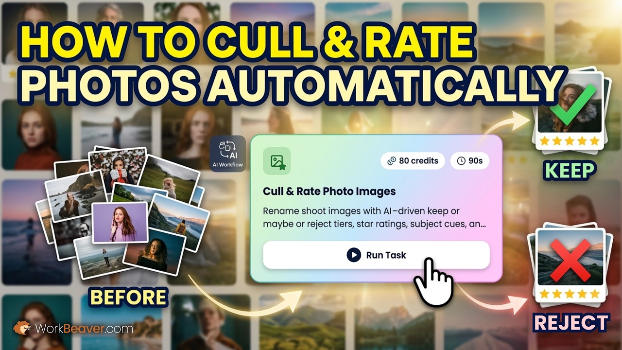 How to Cull and Rate Photos Automatically | WorkBeaver Demo