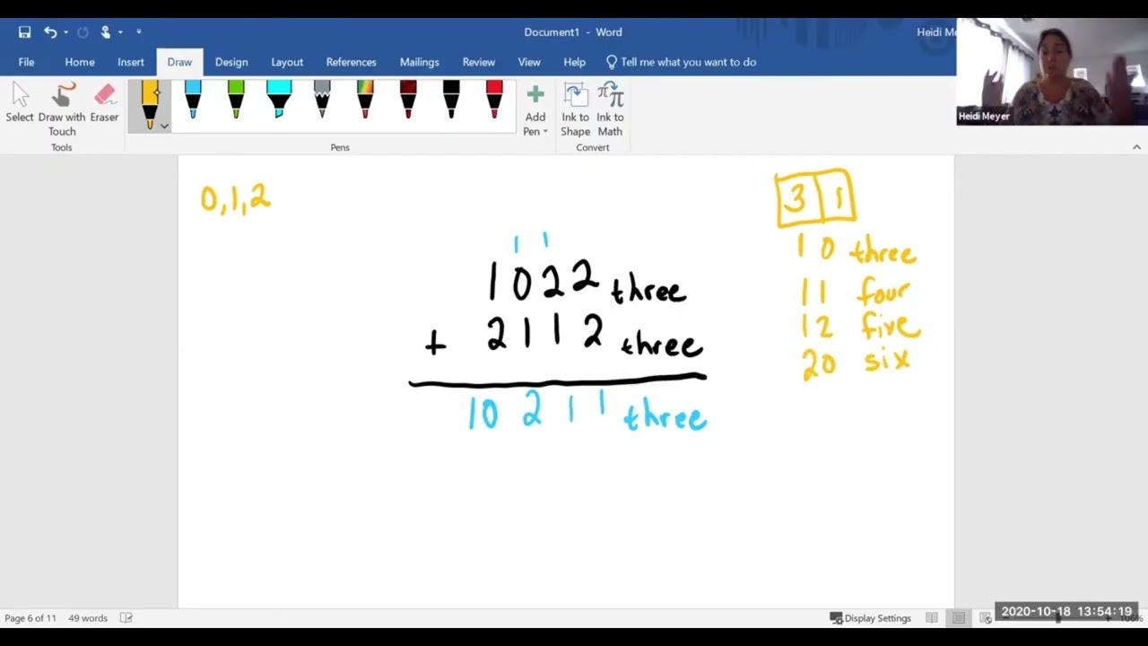 Non-decimal Positional Systems Addition and Subtraction