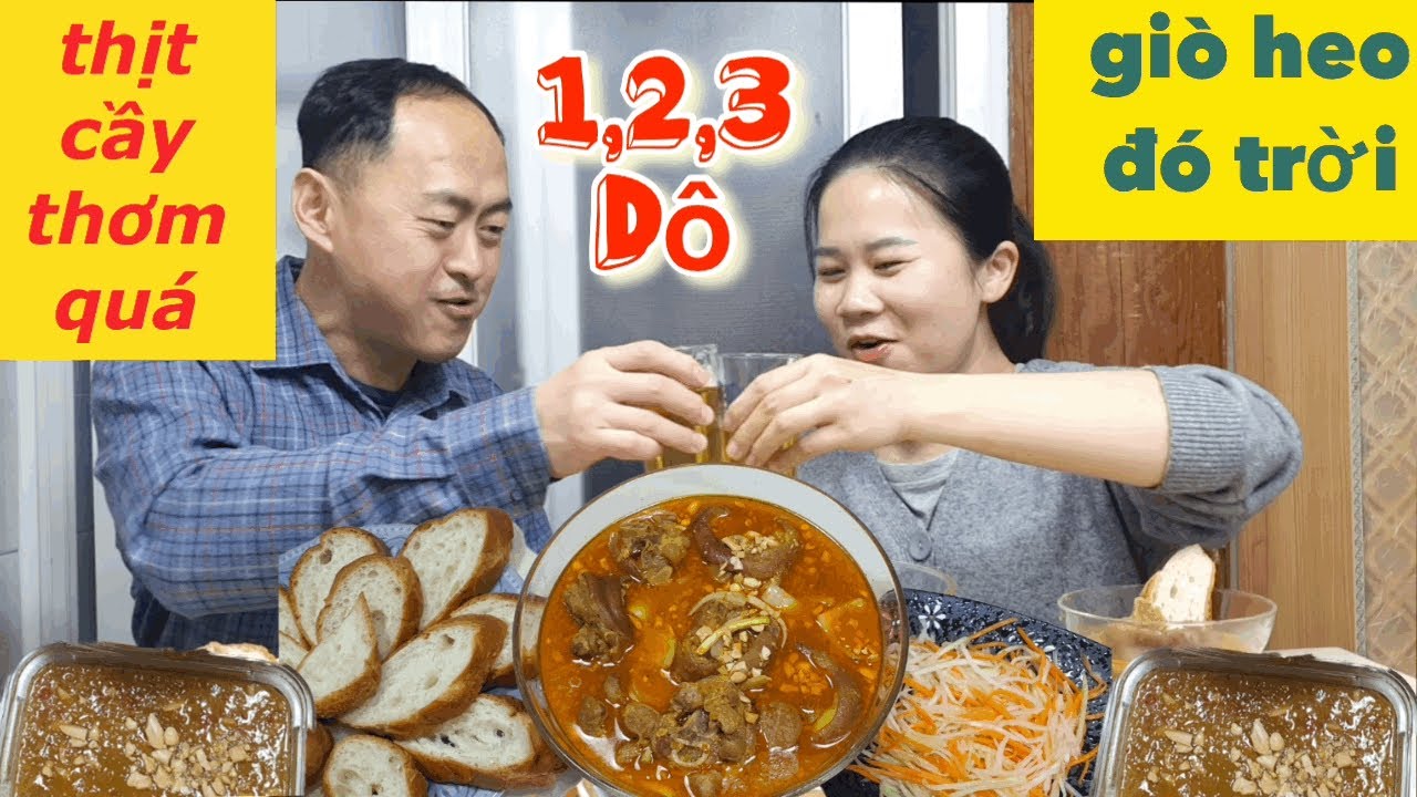 Giò Heo nấu Giả Cầy mừng giáng sinh của Vợ Chồng Hàn Việt