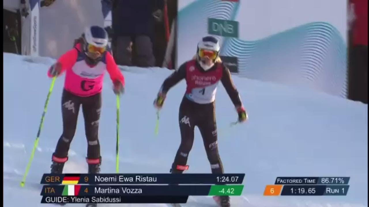 Sci paralimpico, Mondiali: Martina Vozza in azione assieme alla guida Ylenia Sabidussi