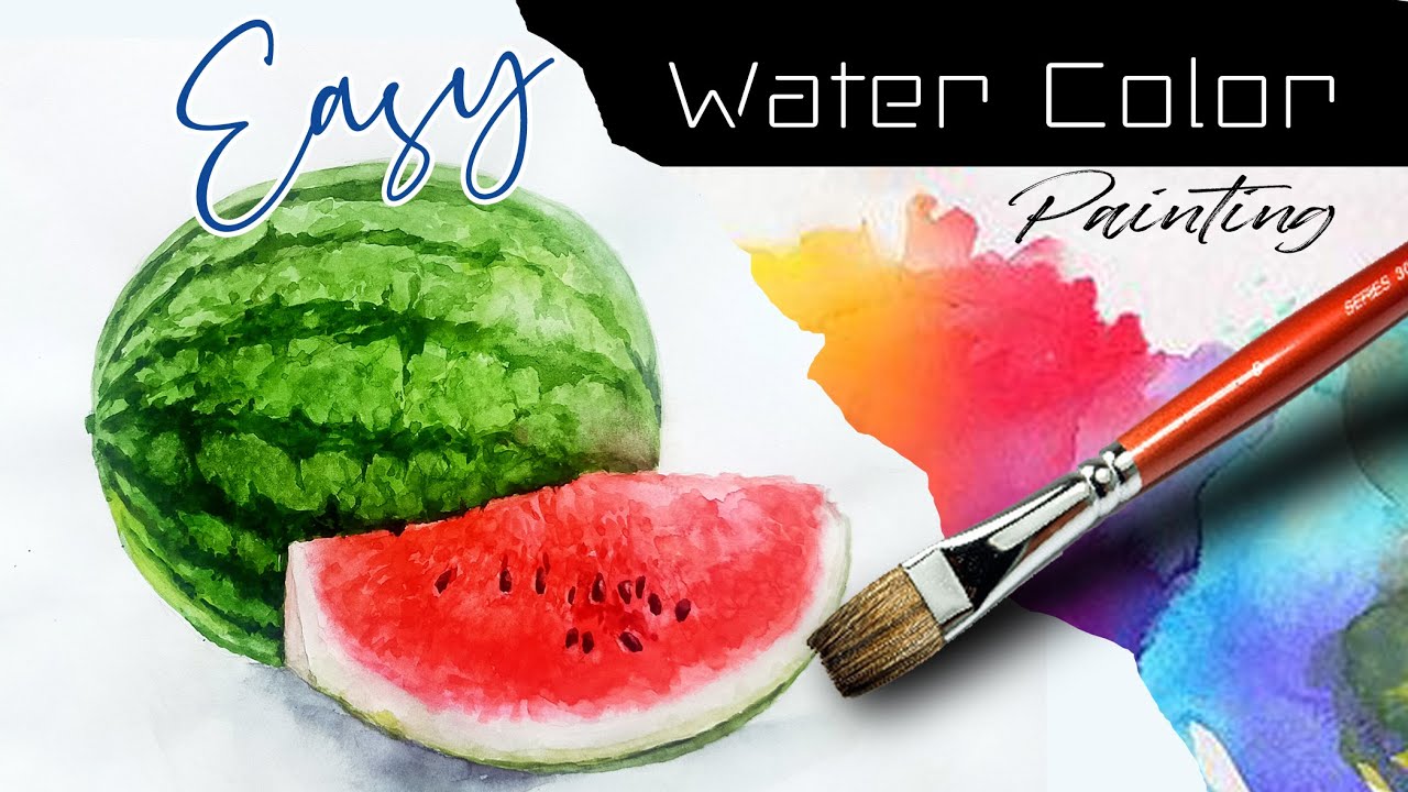 Watercolor painting|watermelon painting|Still life|Painting|How to learn watecolor|For beginners|