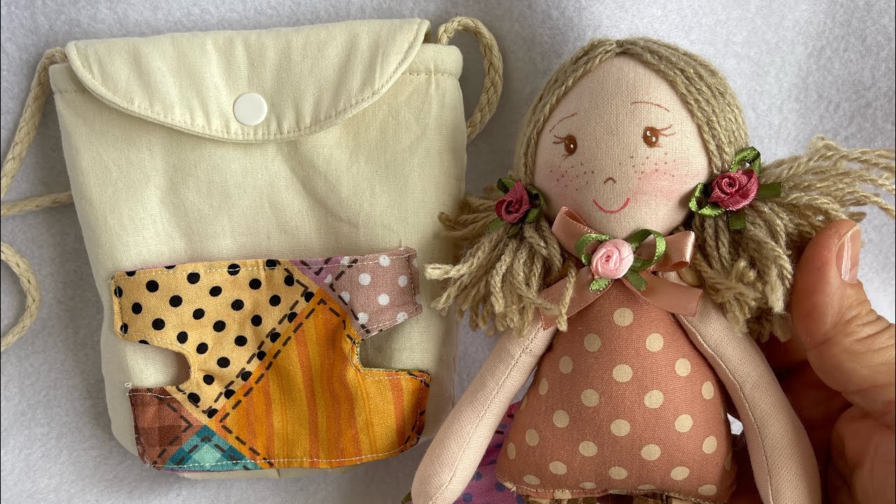 PASSO A PASSO BONECA DE PANO na bolsinha simples e descomplicado