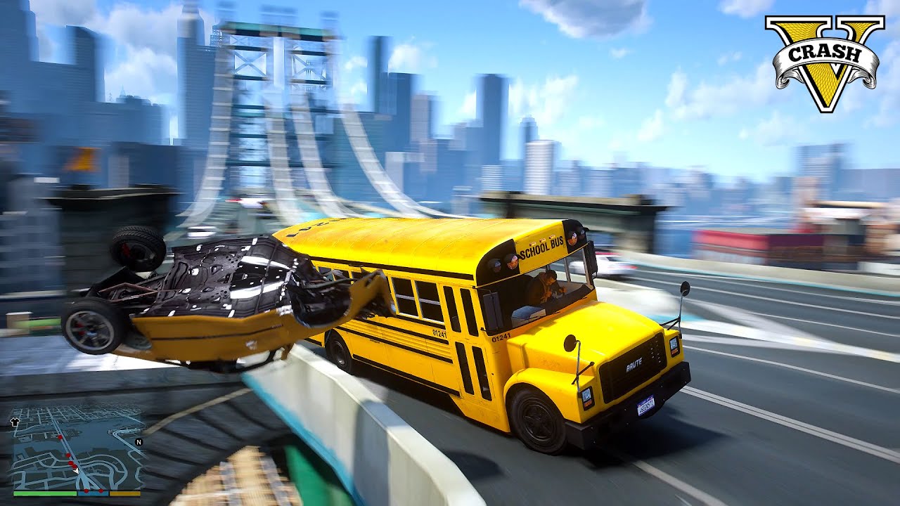 GTA 5 Crazy School Bus Crashes Ep.6