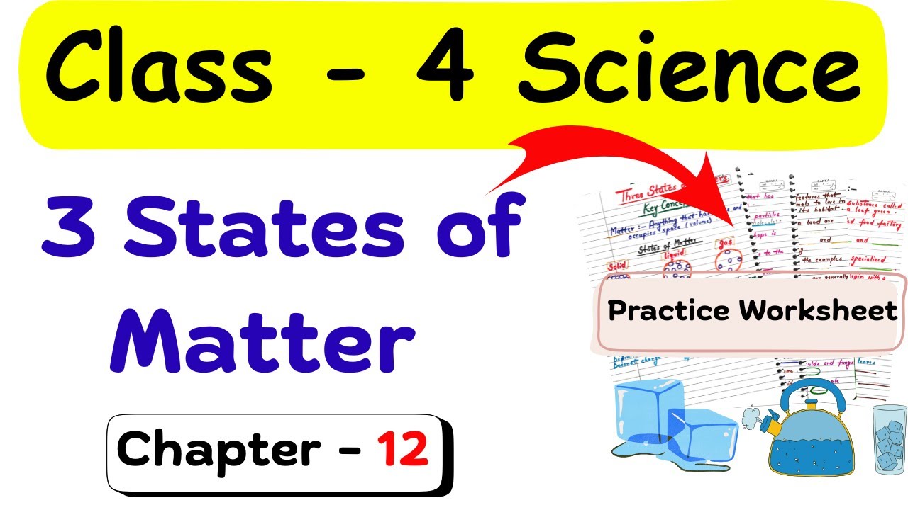 Class 4 States of Matter | Three States of Matter | Class 4 Science Worksheet | Class 4 Worksheet 