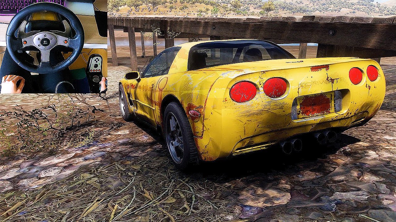 Rebuilding Chevrolet Corvette C5 Z06 - Forza Horizon 5 (Steering Wheel + Shifter) | Home Racer