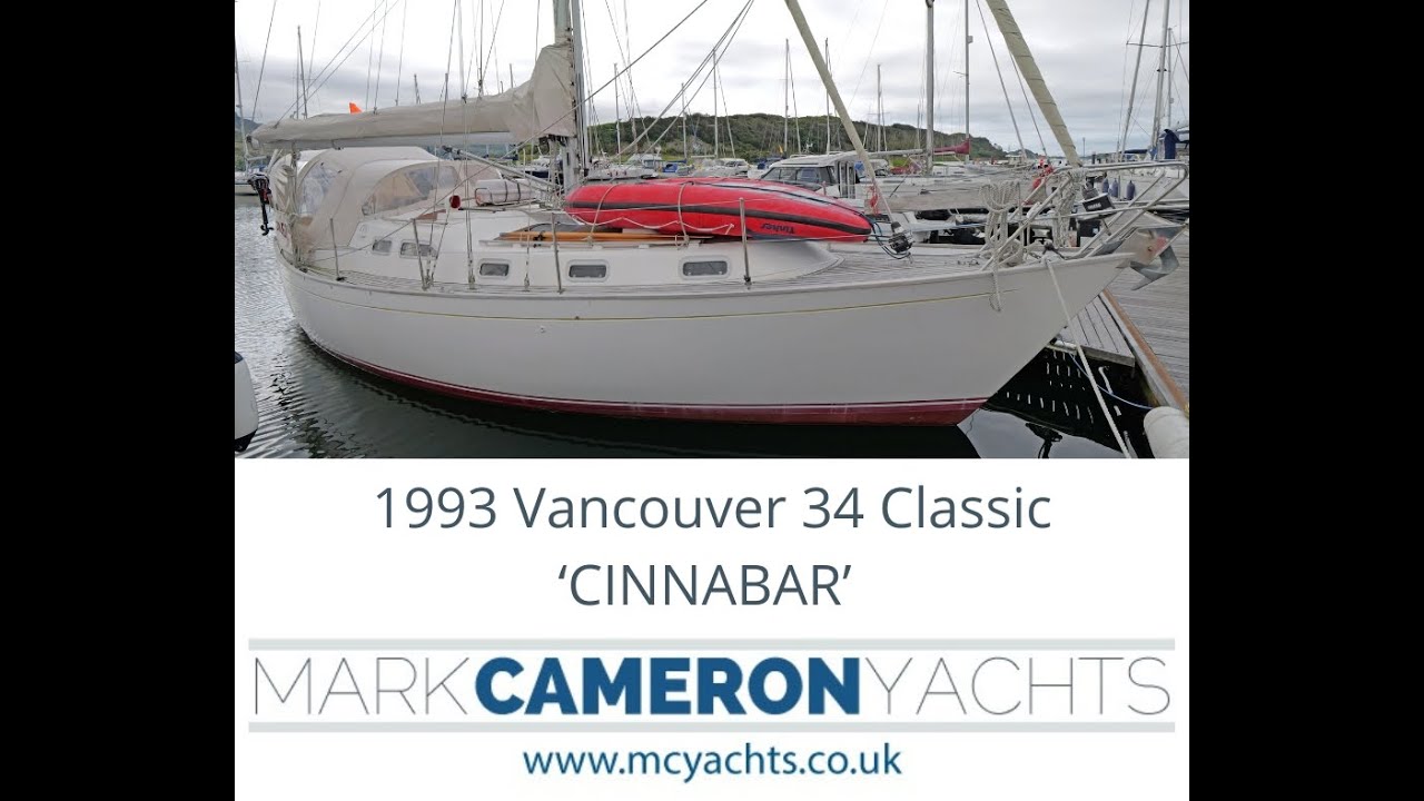 1993 Vancouver 34 Classic 'CINNABAR' | Long keeled cruising yacht for sale with Mark Cameron Yachts