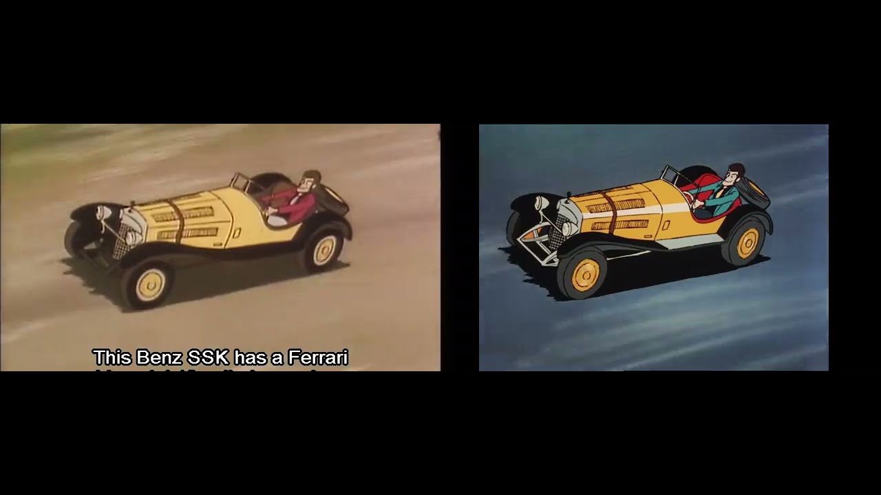 Lupin The III - 1969 pilot and 1971 Opening and other scenes side by side