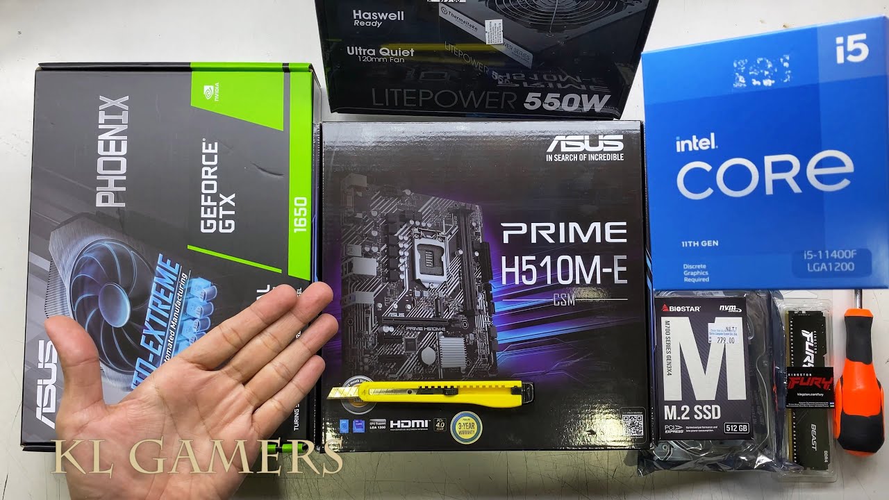 Satisfying RGB PC Build intel Core i5 11400F ASUS PRIME H510M-E GTX1650 DarkFlash DK300