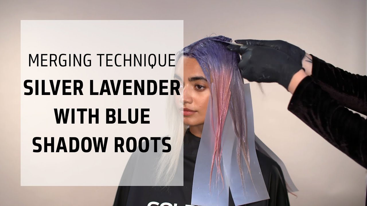 Lavender Silver Hair with Blue Shadow Roots | Let's Play Elumen Series | Goldwell Education Plus