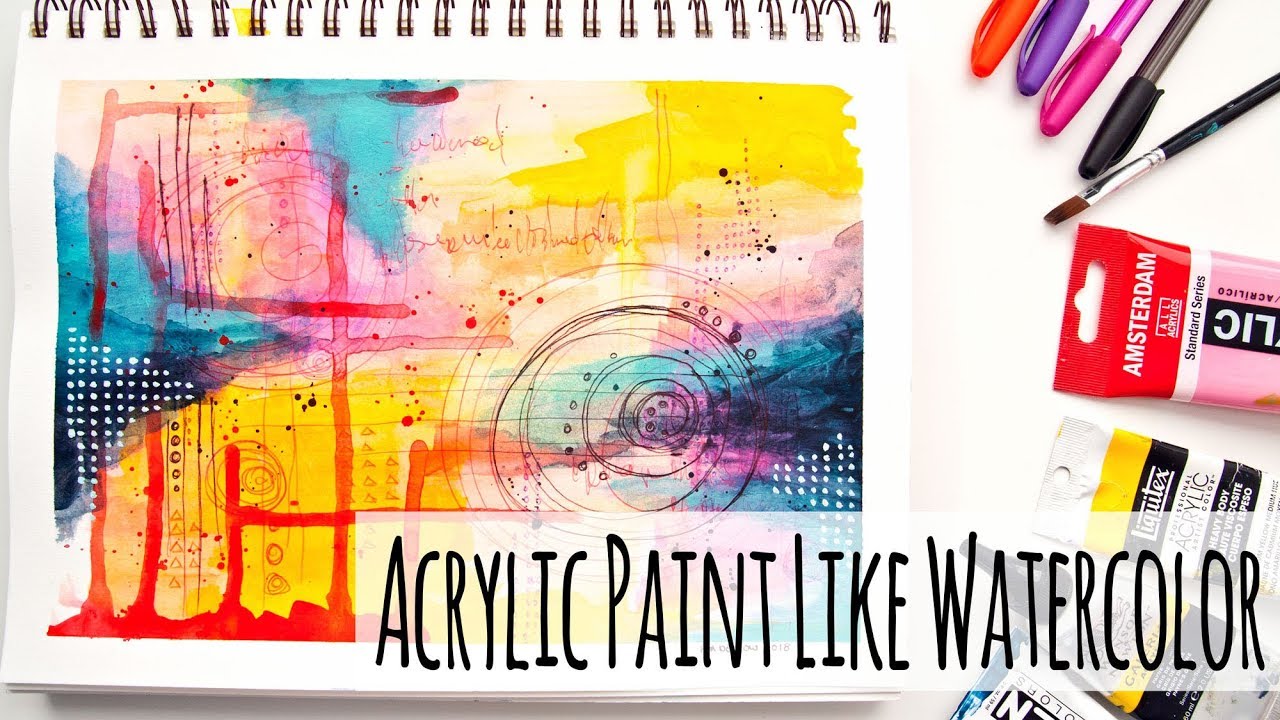 Using Acrylic Paint Like Watercolor – Abstract Painting