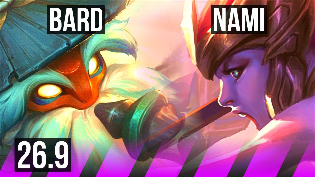BARD & Caitlyn vs NAMI & Jhin (SUP) | 23K damage | EUW Master | 26.9
