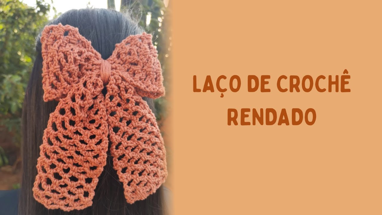 Laço de Crochê Rendado para cabelo/ Rápido e Fácil- Tutorial para iniciantes 😍