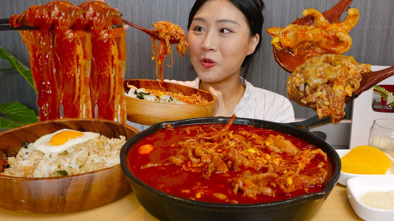 MUKBANG) 무뼈 국물닭발 퍼먹기🔥💗 닭발 쿨타임 찼다! Spicy Dakbal chicken feet real sound asmr eating