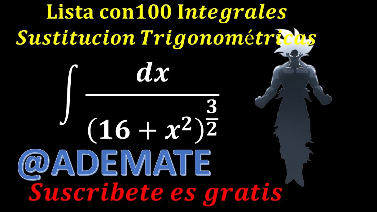 100 integrales por sustitución trigonométrica ejemplo 92 integral de (dx)/((16+x^2)^{3/2)}