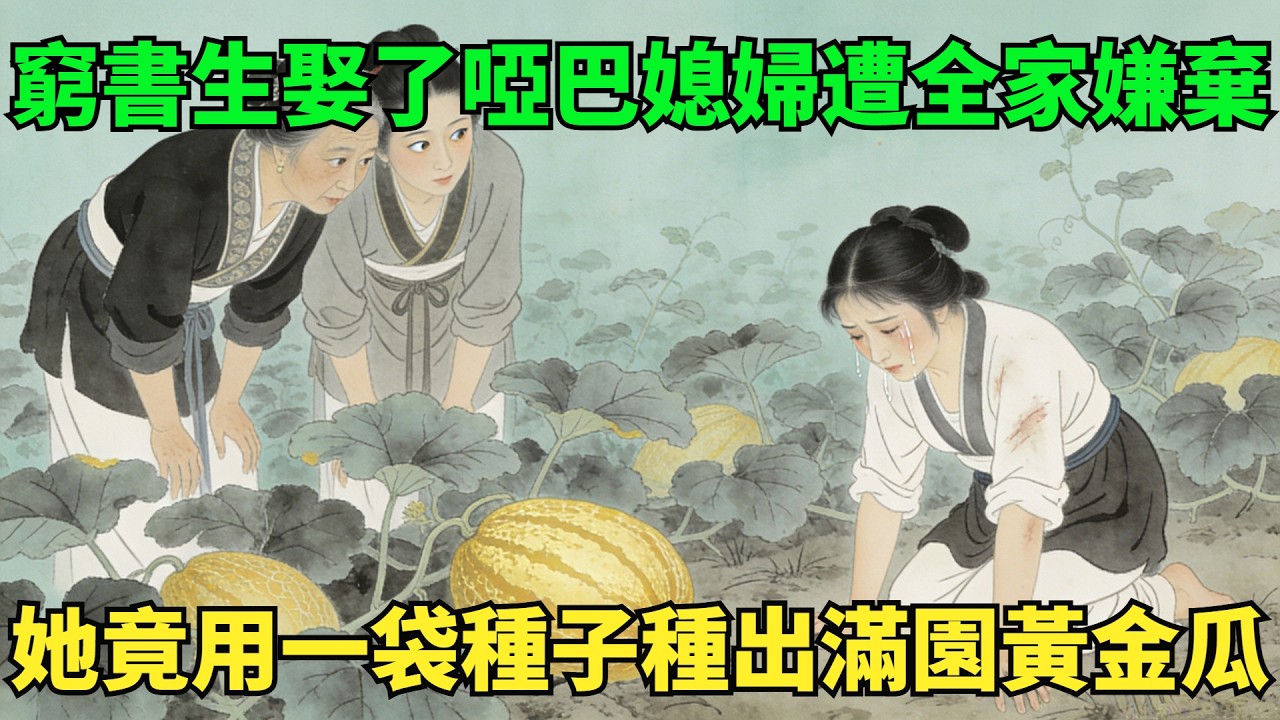 窮書生娶了個啞巴媳婦，遭全家嫌棄！沒想到，她竟用一袋神秘種子，種出了滿園「黃金瓜」！#民間故事#善有善報#爲人處世#故事分享
