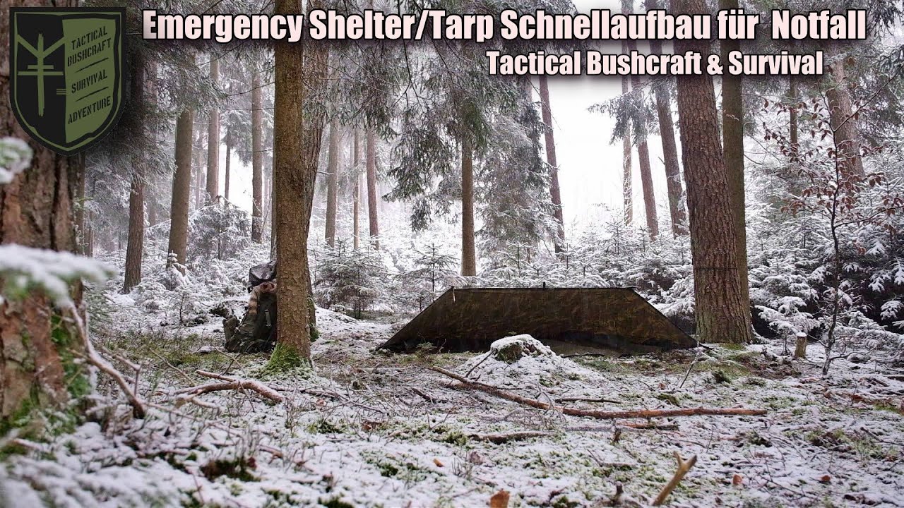 Emergency Shelter für Tactical Bushcraft, Survival und Outdoor - Schnellaufbau Tarp
