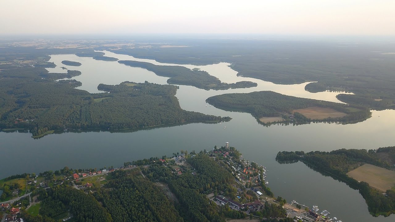 Jezioro Wdzydze 4K z lotu ptaka plus rejs statkiem wycieczkowym 2025 r.