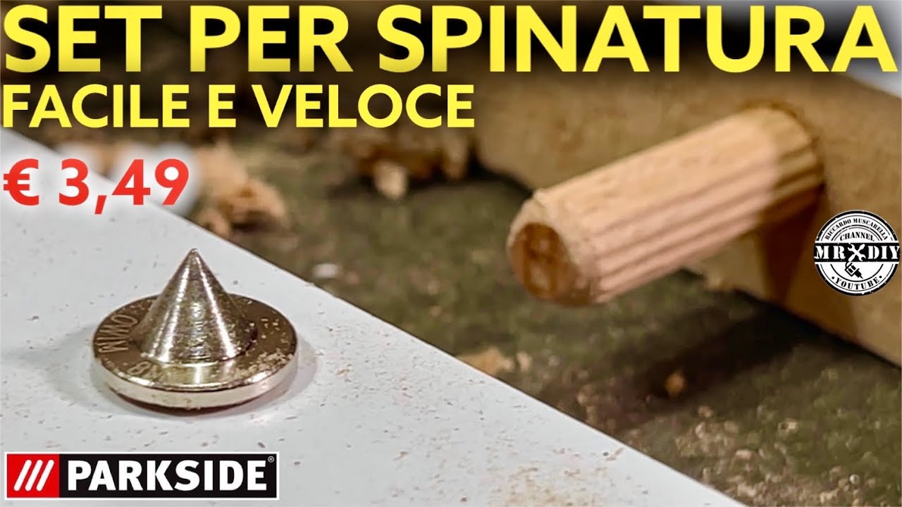 Set spinatura &euro;3,49 lidl Parkside. Marcatori per spine sul legno. Perni di centraggio. Come si usa.