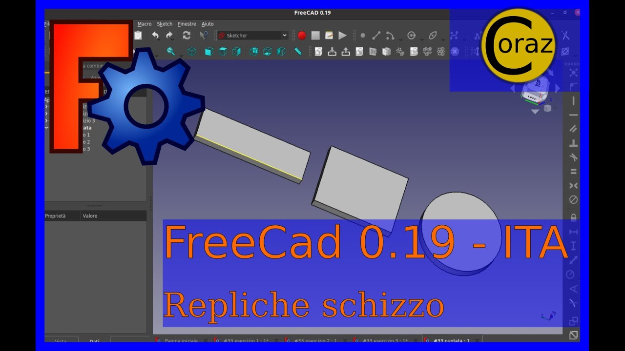 FreeCad 0.18/19 ITA - Tutorial #33 – REPLICHE SCHIZZO