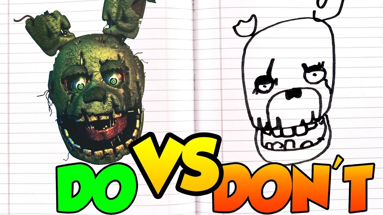 DOs & DON'Ts Drawing Five Nights At Freddy's Springtrap In 1 Minute CHALLENGE!