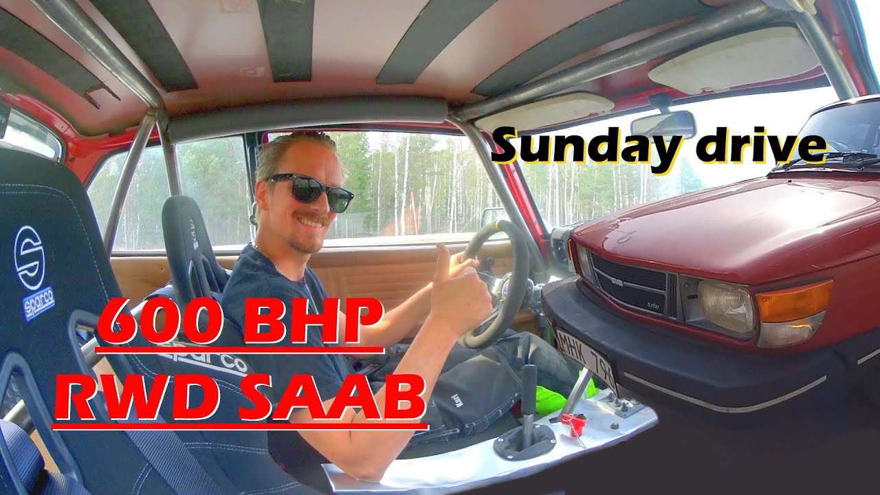 Saab 90 600bhp RWD driving!