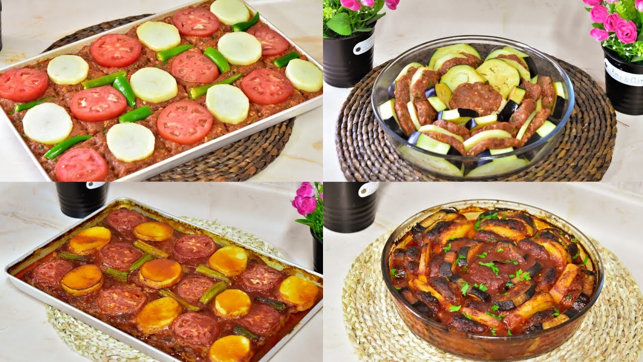 صنية الكفته مع الباذنجان والبطاطس  😋وجبات غداء سريعه  Kofta with vegetables