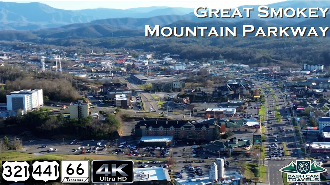 Dash Cam Drive - Great Smokey Mountain Parkway through Sevierville and Pigeon Forge, Tennessee